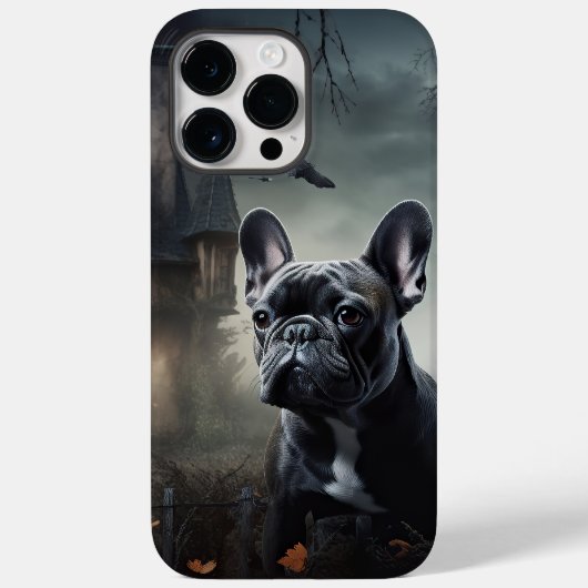 Coques Case-Mate iPhone Bulldog français Halloween Épouvantable (Verso)