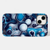 Coques Case-Mate iPhone Bulle bleue Abstraite | iPhone 14 Coque-Mate (Verso (horizontal))