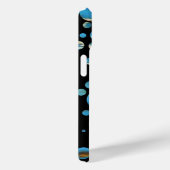 Coques Case-Mate iPhone bulles bleues sur noir (Verso / Droite)