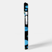 Coques Case-Mate iPhone bulles bleues sur noir (Verso / Gauche)