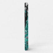 Coques Case-Mate iPhone Bulles turquoises et noires Cellules d'art fluides (Dos/Gauche)