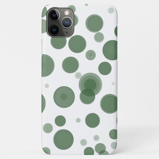 Coques Case-Mate iPhone Bulles vertes et blanches à pois Minimal (Dos)