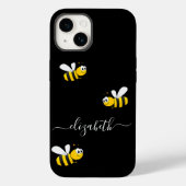 Coques Case-Mate iPhone Bumble noir abeilles jaune nom heureux (Verso)