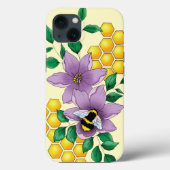 Coques Case-Mate iPhone Bumblebebee Lavender fleurs Jaune (Verso)