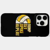 Coques Case-Mate iPhone Bump Set Spike Répéter Volleyball Funny (Verso (horizontal))