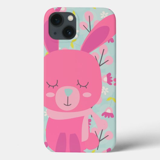 Coques Case-Mate iPhone Bunnies et fleurs roses (Verso)