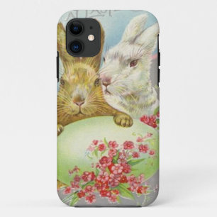 Coques Pour iPhone Bunnies Pâques vintages Avec Carte Pâques Oeuf Pâq