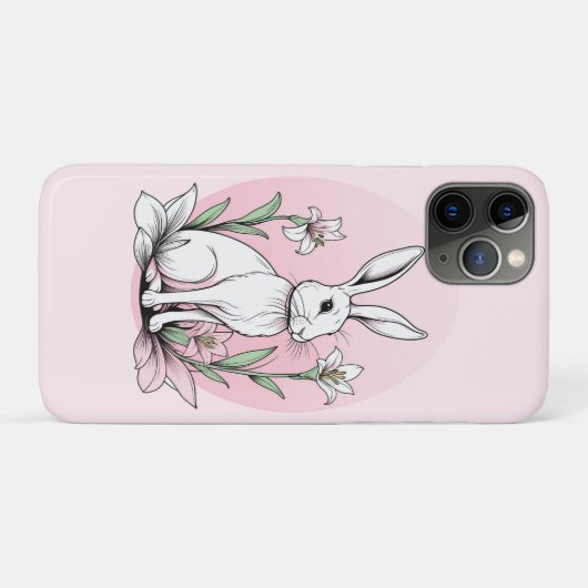 Coques Case-Mate iPhone Bunny et Lilies (Dos (Horizontal))