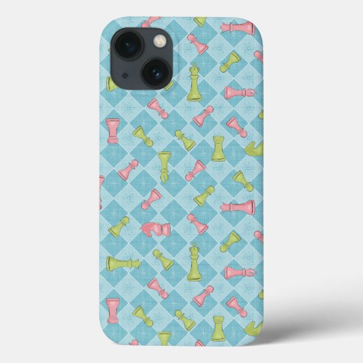 Coques Case-Mate iPhone Bureau d'échecs Pastel Retro (Verso)