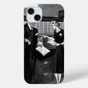 Coque iPhone 15 Mini Bureau des affaires vintages, Affaires exécutives