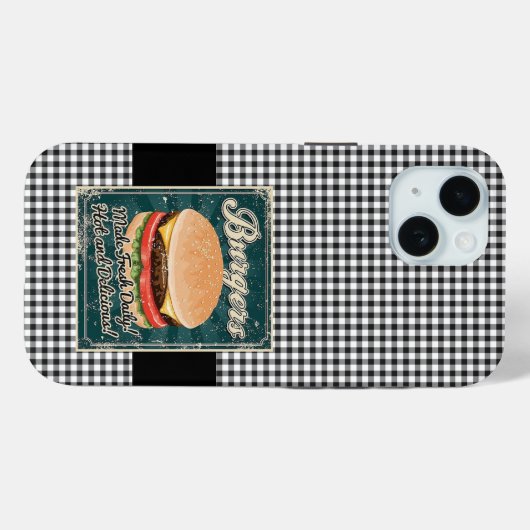 Coques Case-Mate iPhone Burgers Rétro (Verso (horizontal))