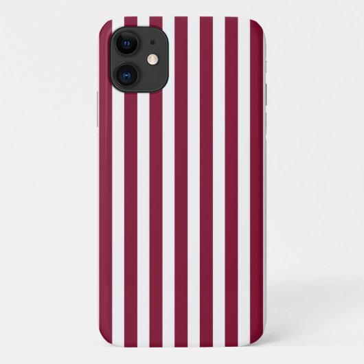 Coques Case-Mate iPhone Burgundy et blanc rayures de bonbons (Dos)