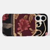 Coques Case-Mate iPhone Burgundy Gold AI art  (Verso (horizontal))