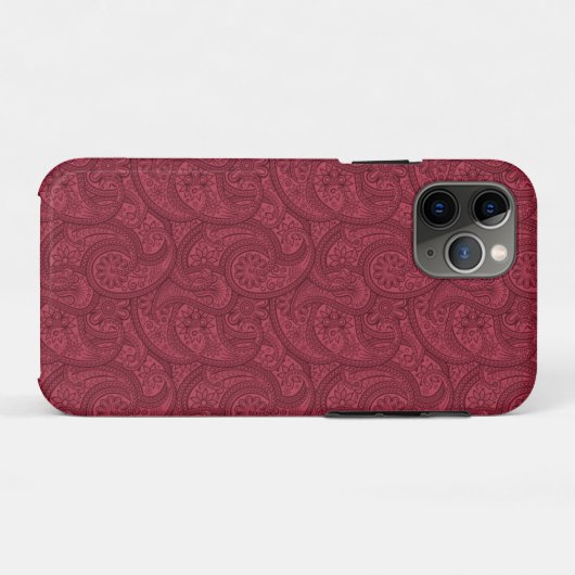 Coques Case-Mate iPhone Burgundy Paisley (Dos (Horizontal))