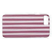 Coques Case-Mate iPhone Burgundy rouge et blanc bonbons rayures (Dos (Horizontal))