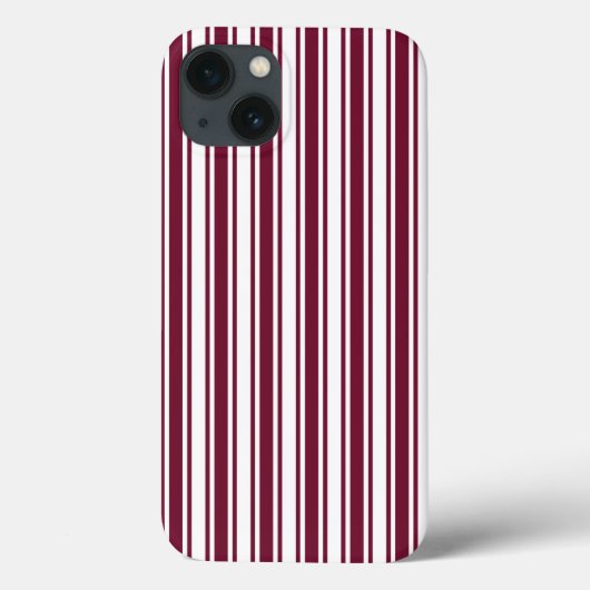 Coques Case-Mate iPhone Burgundy rouge et blanc bonbons rayures Coque-Mate (Verso)
