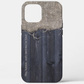 Coques Case-Mate iPhone Burlap rustique et bois avec devis (Verso)