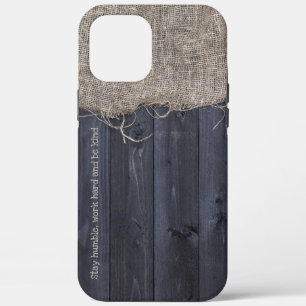 Case-Mate iPhone Case Burlap rustique et bois avec devis