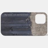Coques Case-Mate iPhone Burlap rustique et bois avec devis (Verso (horizontal))