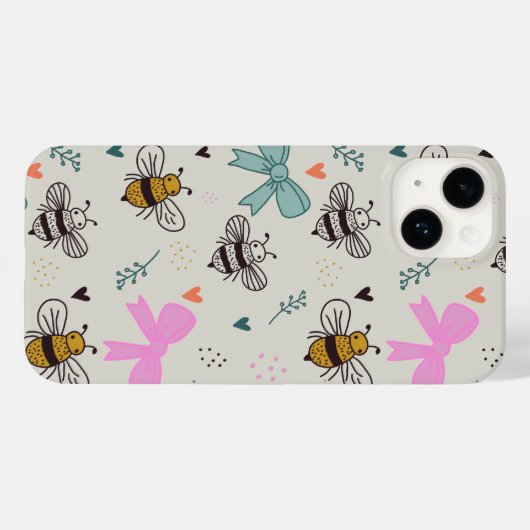 Coques Case-Mate iPhone Busy Bees and Bows Phone Case (Verso (horizontal))