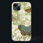 Etui iPhone 13 Butterflies on Sheet Music with Floral Design<br><div class="desc">A green floral design and sheet music serves as the background to a trio of butterflies in this piece by Vision Studio. The French word for butterfly, papillon, is emblazoned at the bottom of the piece as well. If you have a strong love of butterflies, nature, or just like surrounding...</div>