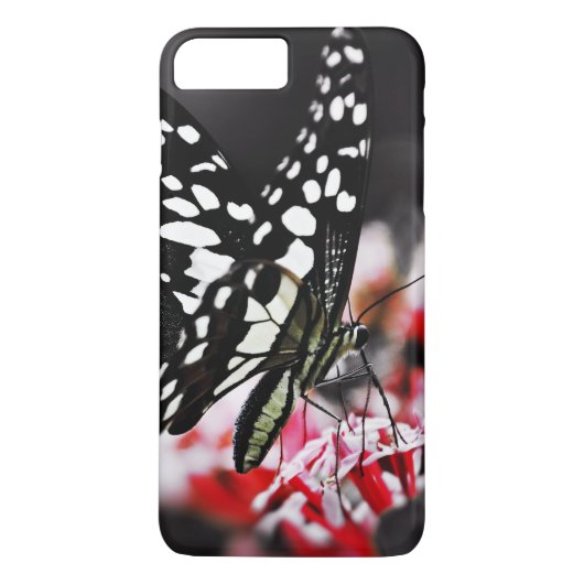 Coques Case-Mate iPhone Butterfly on Red Flower (Dos)