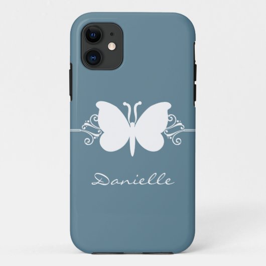 Coques Case-Mate iPhone Butterfly Swirl BT iPhone 5 Coque, bleu (Dos)