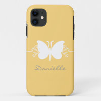 Butterfly Swirl BT iPhone 5 Coque, Jaune