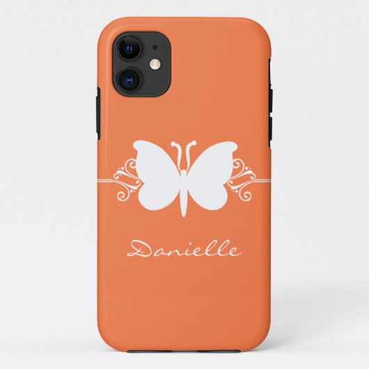 Coques Case-Mate iPhone Butterfly Swirl BT iPhone 5 Coque, orange (Dos)