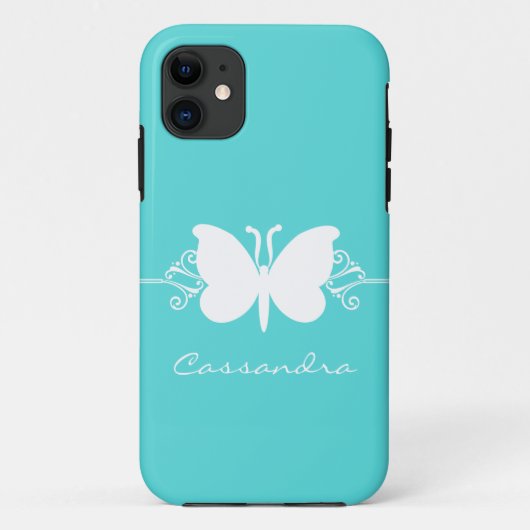 Coques Case-Mate iPhone Butterfly Swirl CM ID iPhone 5 Coque, Aqua (Dos)