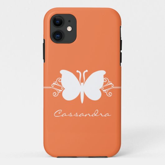 Coques Case-Mate iPhone Butterfly Swirl CM ID iPhone 5 Coque, orange (Dos)