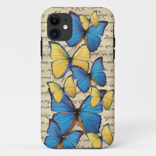 Case-Mate iPhone Case Butterrflies bleus et jaunes