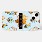 Coques Case-Mate iPhone Buzzy Bee And Honey Hive Motif Personnalisé (Verso (horizontal))