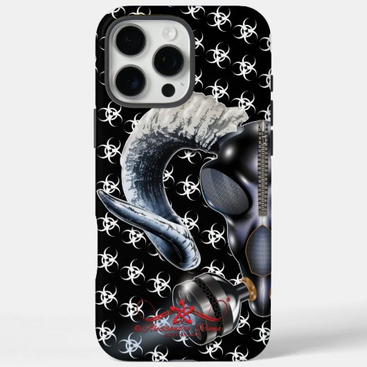 COQUES Case-Mate iPhone BW ! AVERTISSEMENT BIOHAZARD ! CRÂNE (Verso)