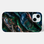 Coques Case-Mate iPhone Ca Dark Emerald Metallic Liquid Fluid Marble Télép (Verso (horizontal))