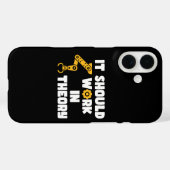 Coques Case-Mate iPhone Ça devrait fonctionner en théorie, dicton drôle de (Verso (horizontal))