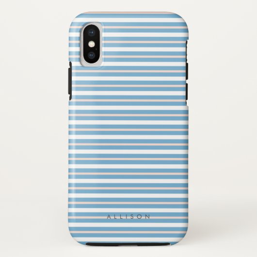 Coques Case-Mate iPhone Cabana Stripes Personnaliser Nom/Monogramme (Dos)