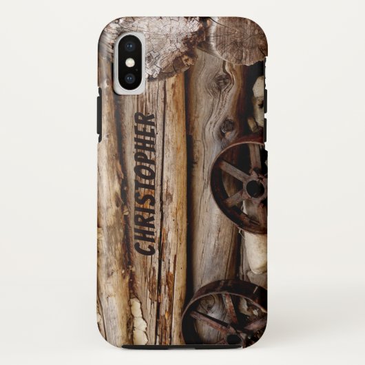 Coques Case-Mate iPhone Cabine de journal et Wagon Wheels, Nom, (Dos)