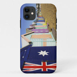 Coque iPhone 11 Cabines de Bain, Plage de Middle Brighton, Port