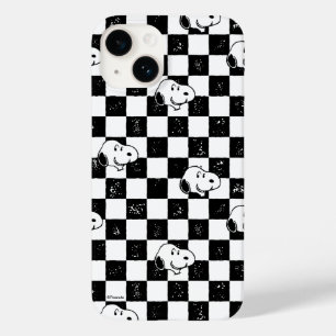 Coque Pour iPhone 14 cacahuètes   Drapeau À damiers Snoopy