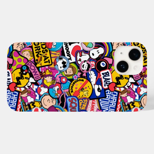 Coques Case-Mate iPhone cacahuètes | Motif de patchs Mixtape (Verso (horizontal))