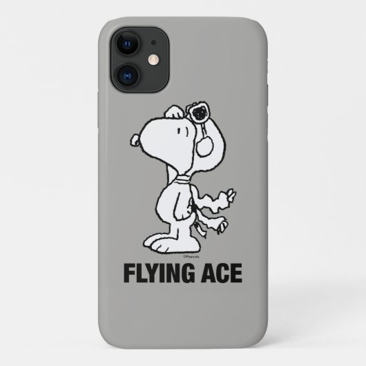 Coques Case-Mate iPhone cacahuètes | Snoopy the Flying Ace BW (Dos)