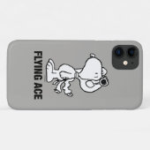 Coques Case-Mate iPhone cacahuètes | Snoopy the Flying Ace BW (Dos (Horizontal))