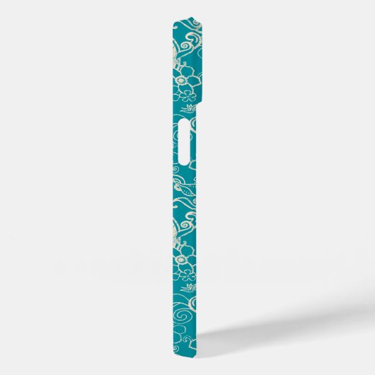Coques Case-Mate iPhone cacahuètes | Snoopy Turquoise Tropical Beach Motif (Verso / Droite)