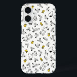 Coques iPhone 16 cacahuètes | Snoopy & Woodstock B&W Flower Motif<br><div class="desc">Découvrez ce design amusant de cacahuètes avec Snoopy et Woodstock.</div>