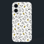 Coques iPhone 16 cacahuètes | Snoopy & Woodstock B&W Flower Motif<br><div class="desc">Découvrez ce design amusant de cacahuètes avec Snoopy et Woodstock.</div>