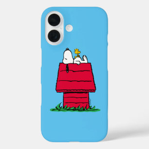Coques iPhone 16 cacahuètes   Snoopy & Woodstock Doghouse
