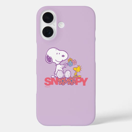 Coques Case-Mate iPhone cacahuètes | Snoopy & Woodstock Flowers (Verso)