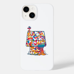 Coque Pour iPhone 14 cacahuètes   Snoopy & Woodstock Rainbow Paint