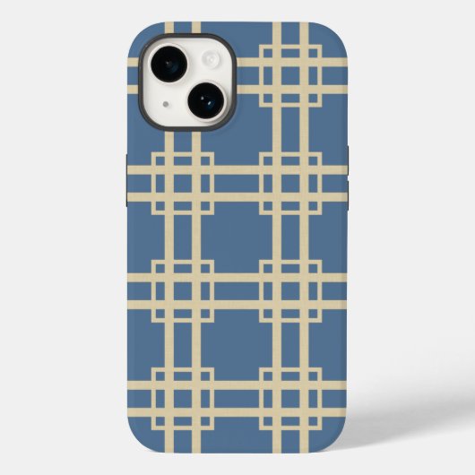 Coques Case-Mate iPhone Cachemire Blue Spice Moods Lattice (Verso)